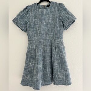 Aqua Chic Blue Tweed Dress